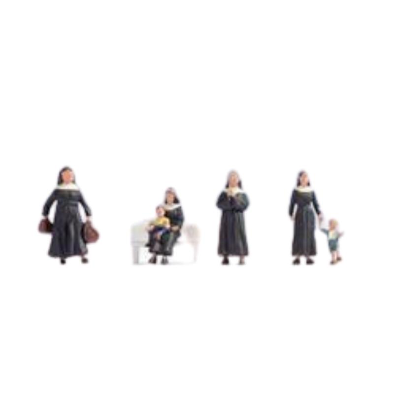 Noch HO/OO Nuns (4) and Children (2) Figure Set