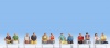 Noch HO/OO  Seated Passengers (12) without Legs Figure Set