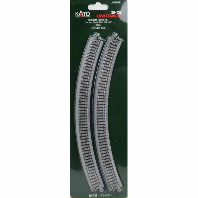 KATO N Gauge Unitrack (R348-45) Curved Track 45 Degree 4pcs