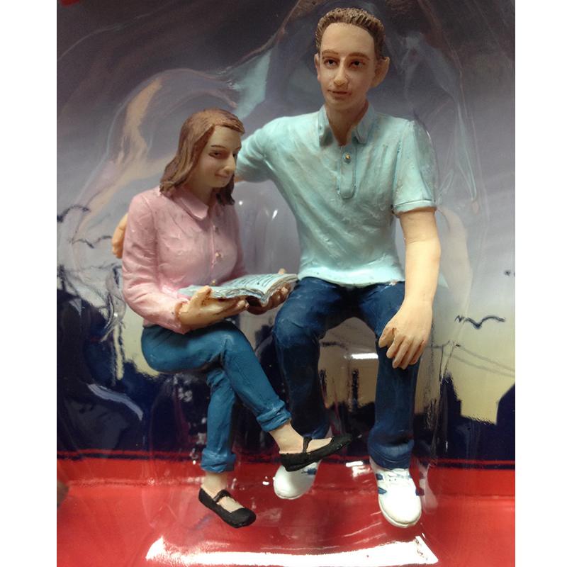 G Scale Young Sitting Man and Woman