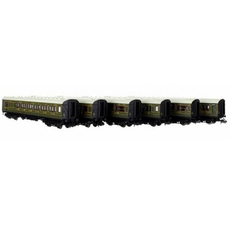Dapol N Gauge Maunsell High Window 6 Coach Set 456 Lined Olive Green