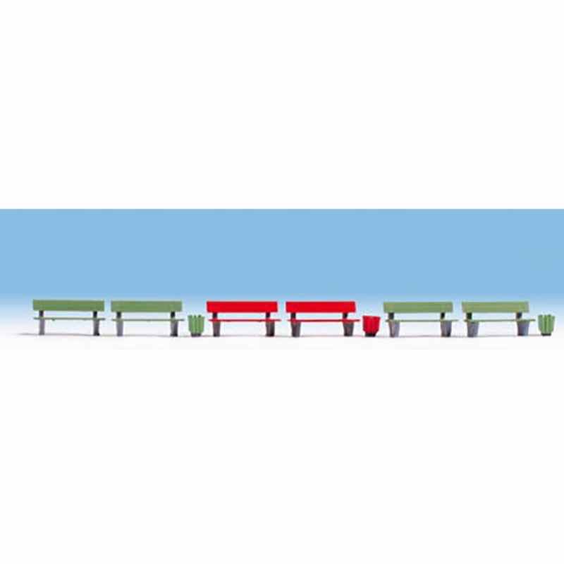 Benches (6) and Litter Bins (3) Accessory Set Benches (6) and Litter Bins (3) Accessory Set