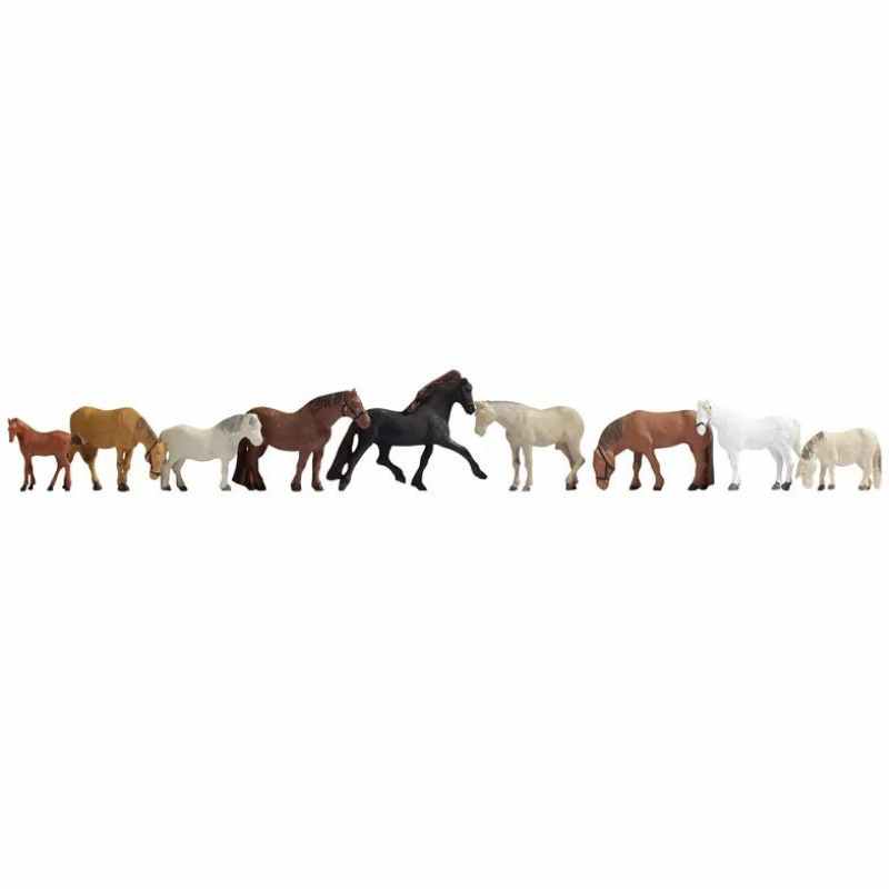 Noch N Gauge Horses (9) Figure Set