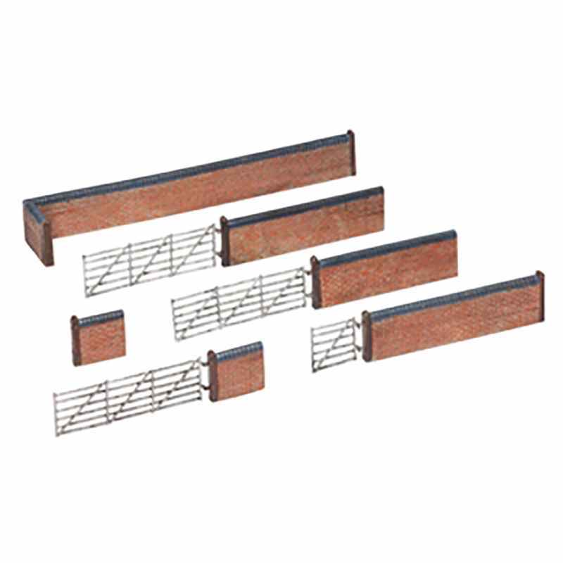 Scenecraft N Gauge Red Brick Walls and Gates