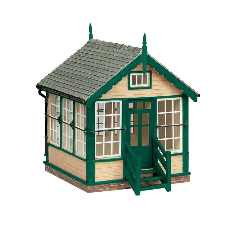 Scenecraft OO Gauge Platform Mounted Signal Box Green