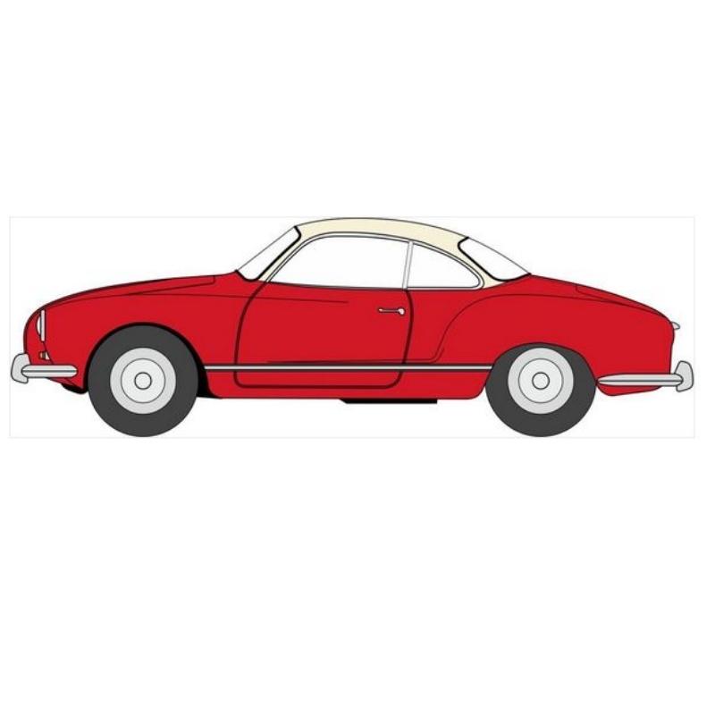 OO Gauge Oxford Diecast Volkswagen Karmann Ghia Henna Red/Pearl White