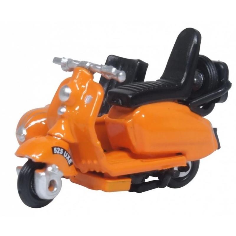 OO Gauge Oxford Diecast Scooter & Sidecar Orange