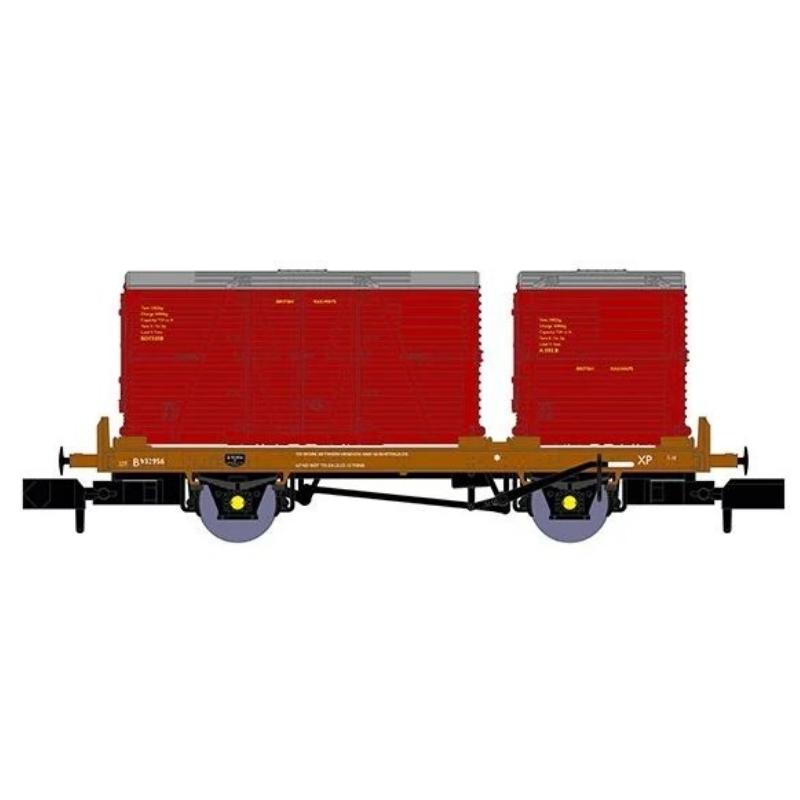 Rapido N Gauge BR Conflat P No. B933270 (with crimson containers)