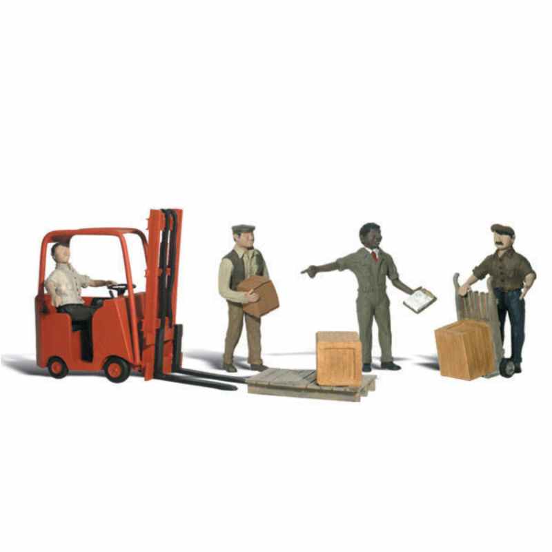 N Gauge Workers With Forklift