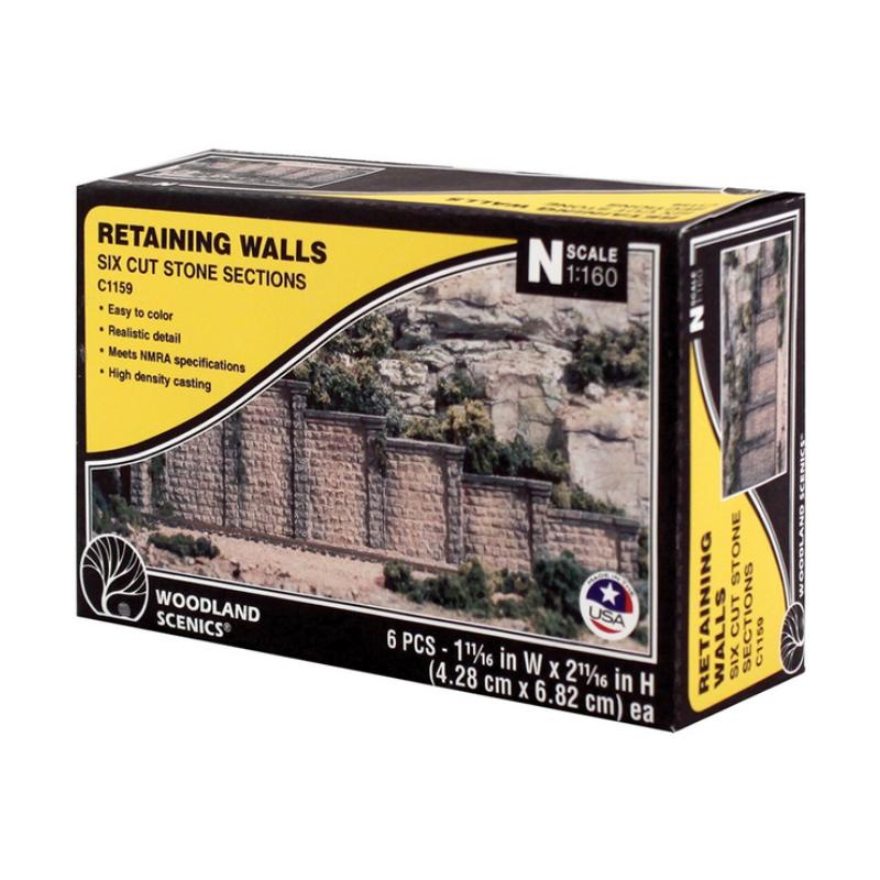 N Cut Stone Retaining Wall Concrete (x6)