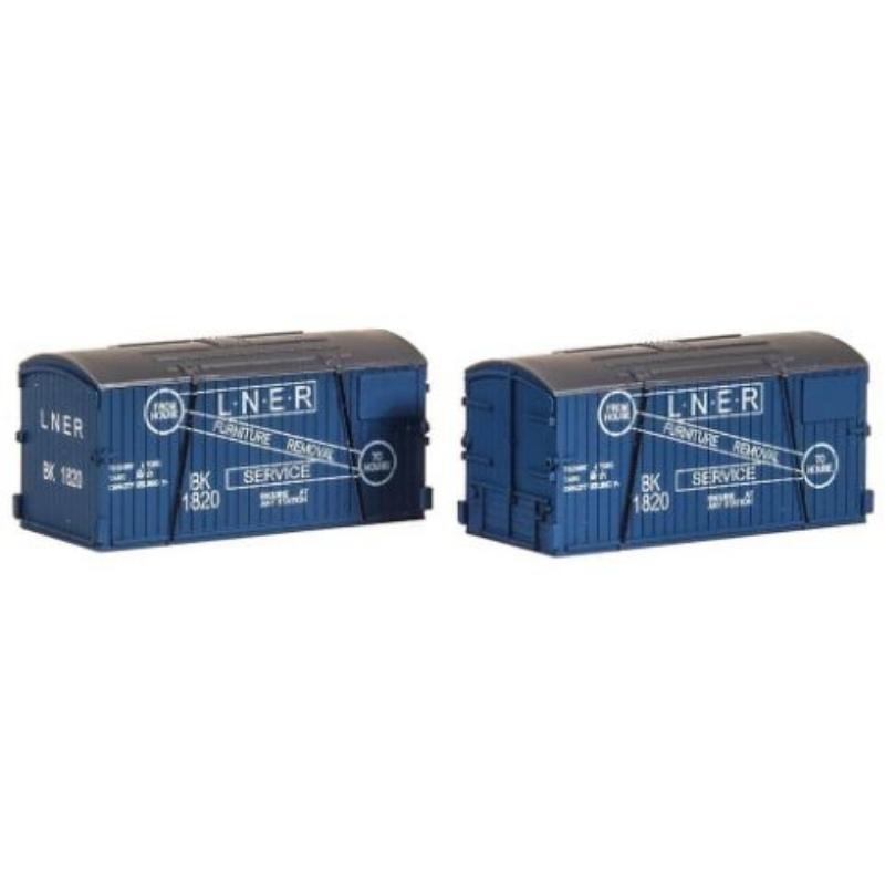 PECO N Gauge LNER Furniture removals (pack of 2) Containers Accessories