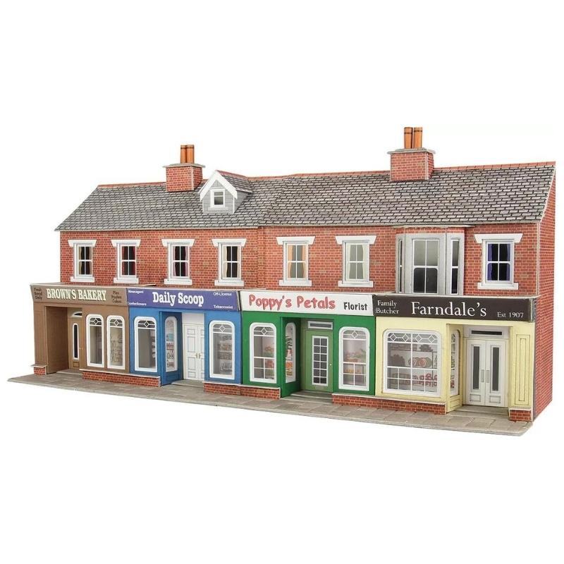Metcalfe OO/Ho Scale Low Relief Red Brick Shop Fronts