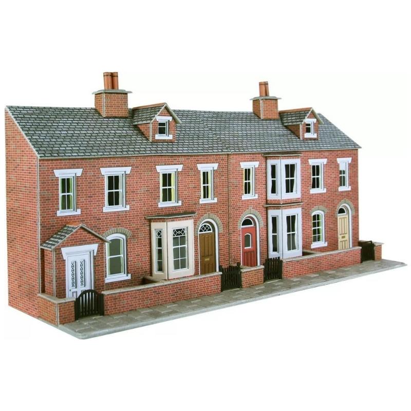 Metcalfe OO/HO Scale Low Relief Red Brick Terraced House Fronts