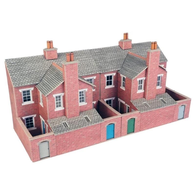 Metcalfe OO/HO Scale Low Relief Red Brick Terraced House Backs