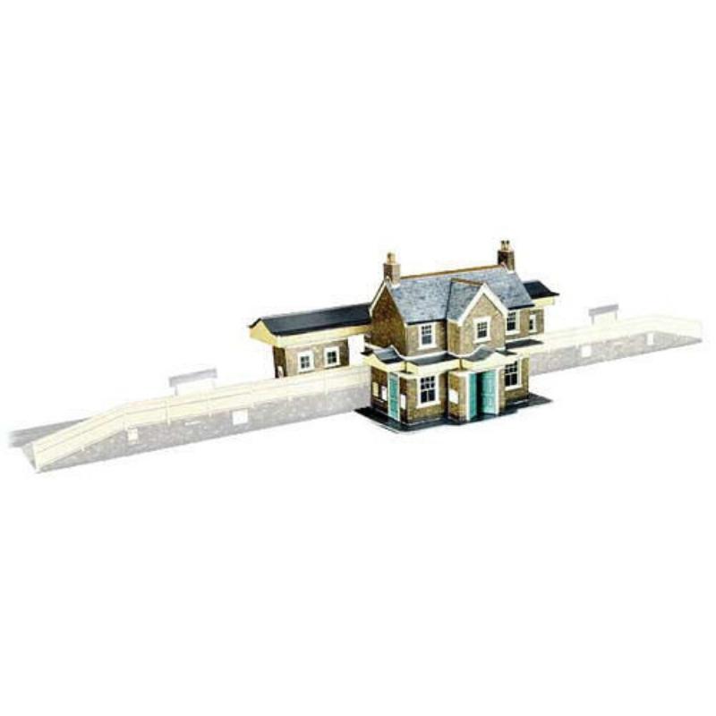 OO Gauge Superquick Country Station Building Card Kit