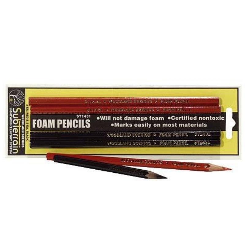 Woodland Scenics Foam Pencils (2 Red & 2 Black)