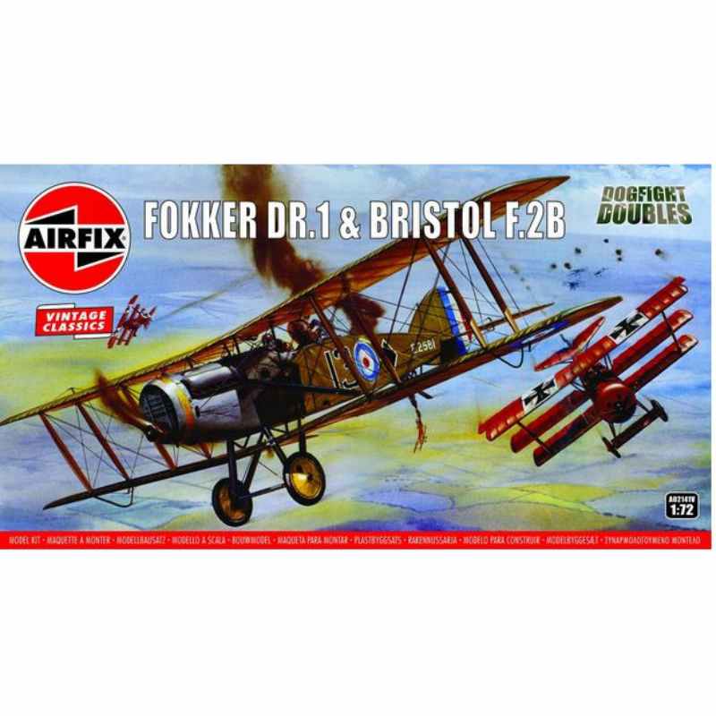 Airfix 1:72 A02141V Vintage Classics Dogfight Fokker DR1/Bristol (1:72 Scale)