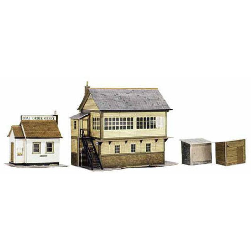 OO Gauge Superquick A6 Signal Box and Hut Card Kit