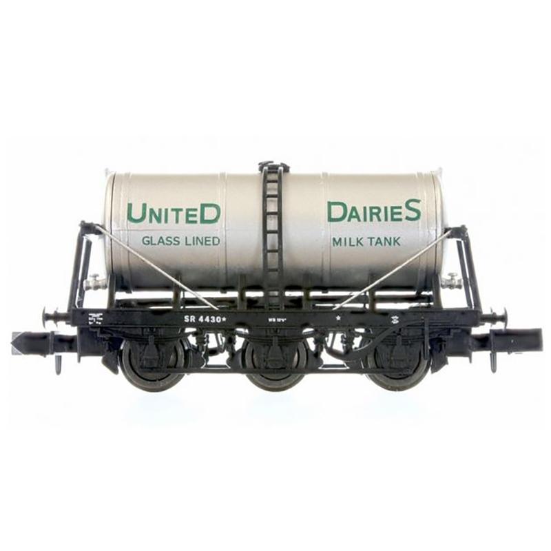 Dapol N Gauge 6 Wheel Milk Tank United Dairies (Green Text) 4430