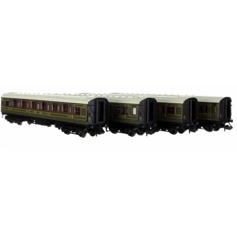 Dapol N Gauge Maunsell High Window 4 Coach Set 193 Lined Olive Green