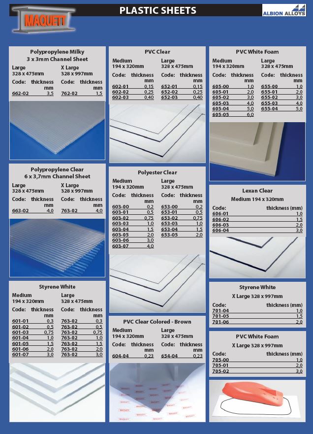 Maquett Plastic Sheet Polyester Clear Sheet  194mm x 320mm x 0.50mm thickness