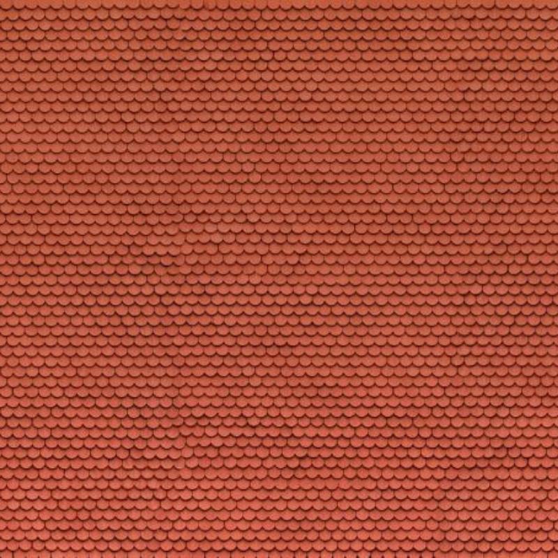 Noch OO Gauge Plain Red Tile 3D Cardboard Sheet 25 x 12.5 cm