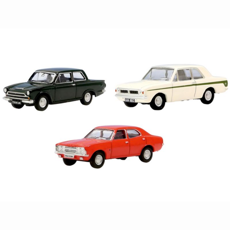 OO Gauge Oxford Diecast Ford Cortina Set (3)