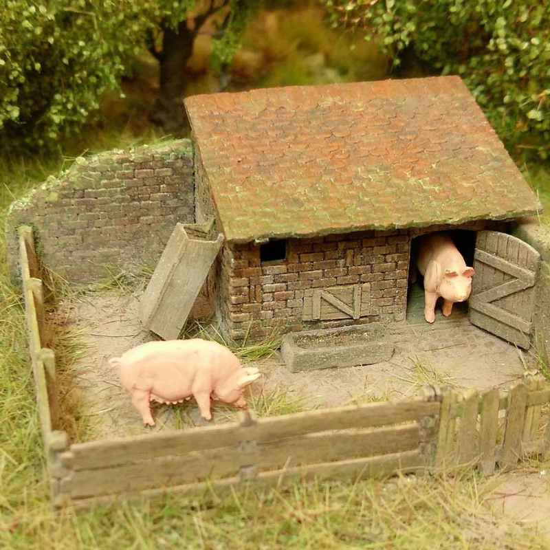 Model Scene Pig House (kit) 1:160
