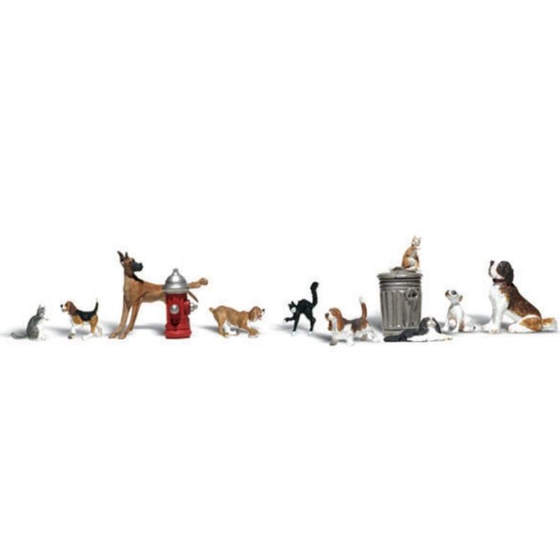 Woodland Scenics HO Scale Dogs & Cats