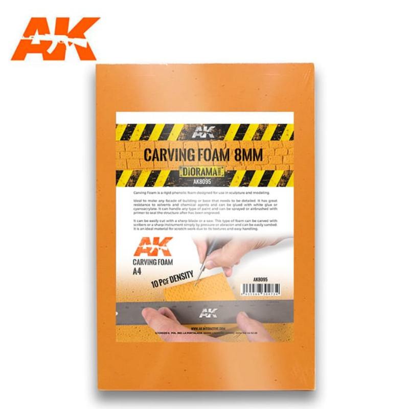 AK Interactive - Carving Foam 8mm A4 (305x228mm)