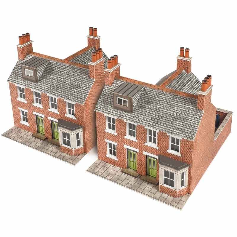 Metcalfe N Scale Red Brick Terraced Houses