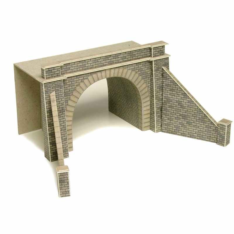 thumbnail image 2 of N Scale Model Train Tunnel Entrance - Double Track Wide Opening - 2 Pack Unpainted White 2 of 3