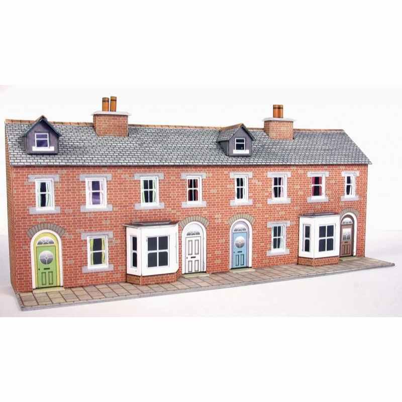 Metcalfe N Scale Low Relief Terraced House Fronts Red Brick Styles