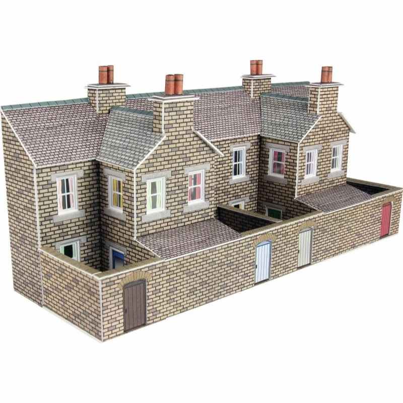 Metcalfe N Scale Low Relief Terraced House Backs Stone Style