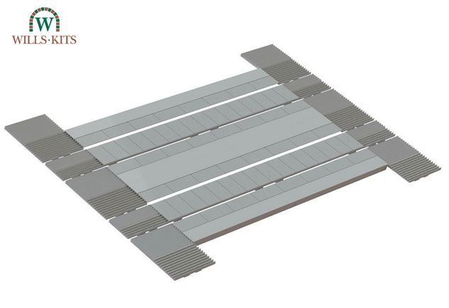 PECO OO Gauge Modern Level Crossing Road Bed Single on Double Track