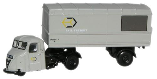 N Gauge Oxford Diecast Scammell Scarab Van Trailer Railfreight Grey